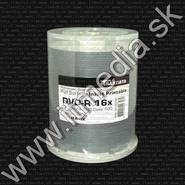 Traxdata PRO DVD-R 16x 100cake Glossy Fullprint NO-ID*(993482) (IT10807) Image of Traxdata PRO DVD-R 16x 100cake Glossy Fullprint NO-ID*(993482) (IT10807)