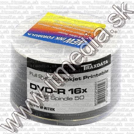 Traxdata DVD-R 16x 50cw RITEK Fullprint NO-ID (IT5907) Image of Traxdata DVD-R 16x 50cw RITEK Fullprint NO-ID (IT5907)