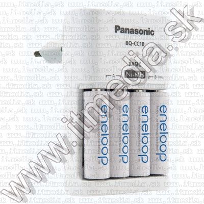Panasonic Eneloop Battery Charger Basic +4xAA Eneloop (K-JH18MCC40E) (IT10482) Image of Panasonic Eneloop Battery Charger Basic +4xAA Eneloop (K-JH18MCC40E) (IT10482)