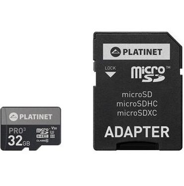 Image of Platinet microSD kártya 32GB UHS-I u3 [44003] [85R40W] (IT13403)