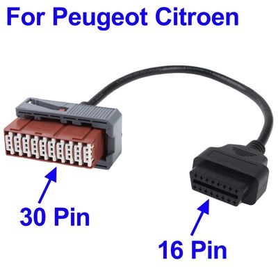 OBD-II adapter kábel (30 pólusról 16 pólusra) Peugeot/Citroen (IT9142) Image of OBD-II adapter kábel (30 pólusról 16 pólusra) Peugeot/Citroen (IT9142)