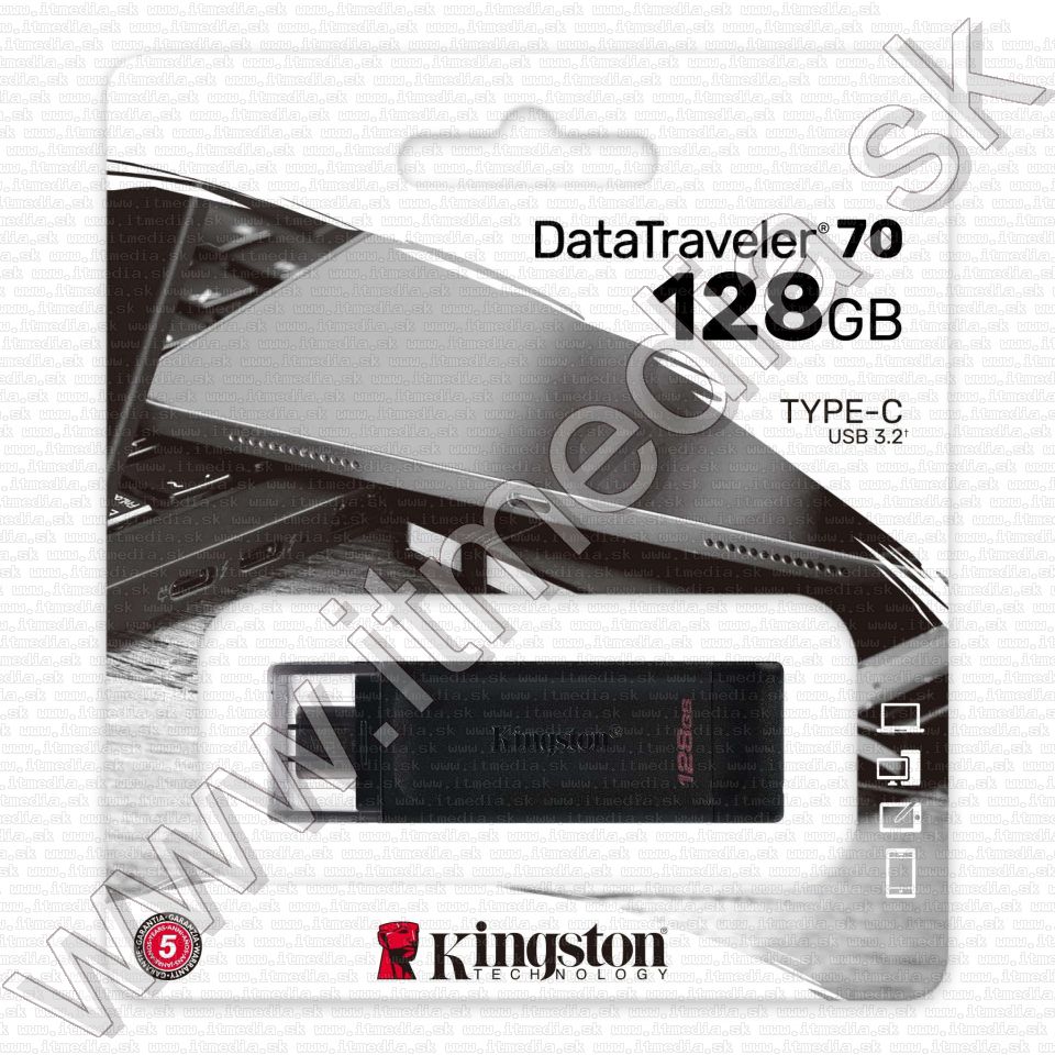 Image of Kingston USB 3.2 pendrive 128GB *DT70* *USB-C* !!!USB-C!!! (IT14742)