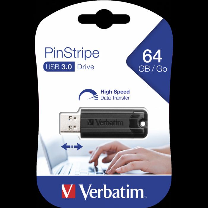 Verbatim 64GB USB 3.0 Pendrive PinStripe (49318) (IT14625) Image of Verbatim 64GB USB 3.0 Pendrive PinStripe (49318) (IT14625)