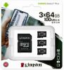 Olcsó Kingston microSD-XC 64GB*3 Class10 UHS-I U1 A1 + adapter (100R/10W) Canvas Select Plus (IT14840)